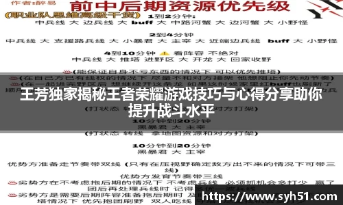 王芳独家揭秘王者荣耀游戏技巧与心得分享助你提升战斗水平
