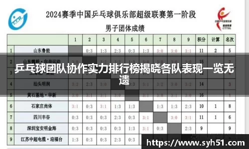 乒乓球团队协作实力排行榜揭晓各队表现一览无遗